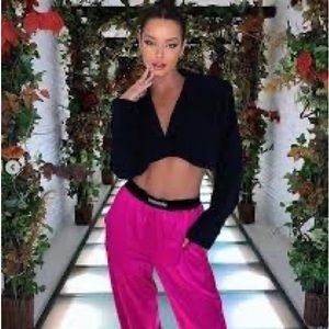 TOM FORD Pink Fushia Blue Satin Pyjama Pant